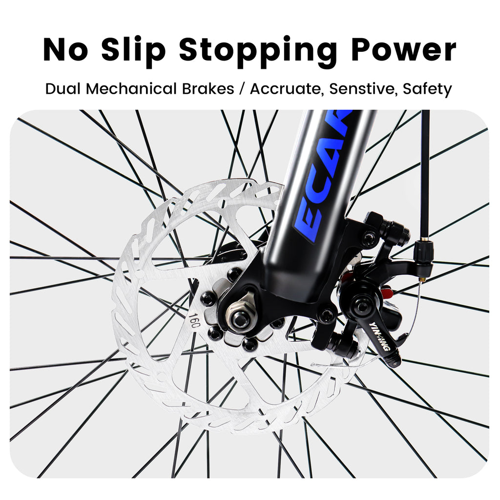 A2460 24 Inch Mountain Bike With Full Suspension, 21 Speed Shifter Lever With Gear Indicator, High Carbon Steel Frame, Mechanical Disc Brakes, Unisex For Men Women Adults, Ideal For Trails.
