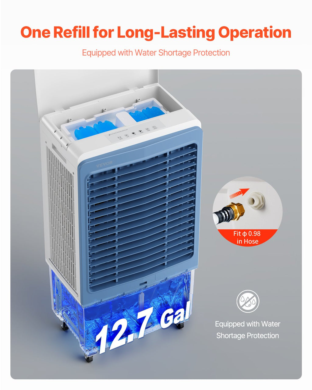 Evaporative Air Cooler 4129 CFM With 12.7 Gal Water Tank Portable Swamp Cooler