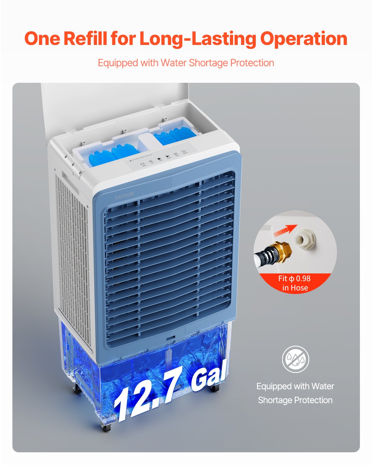 Evaporative Air Cooler 4129 CFM With 12.7 Gal Water Tank Portable Swamp Cooler