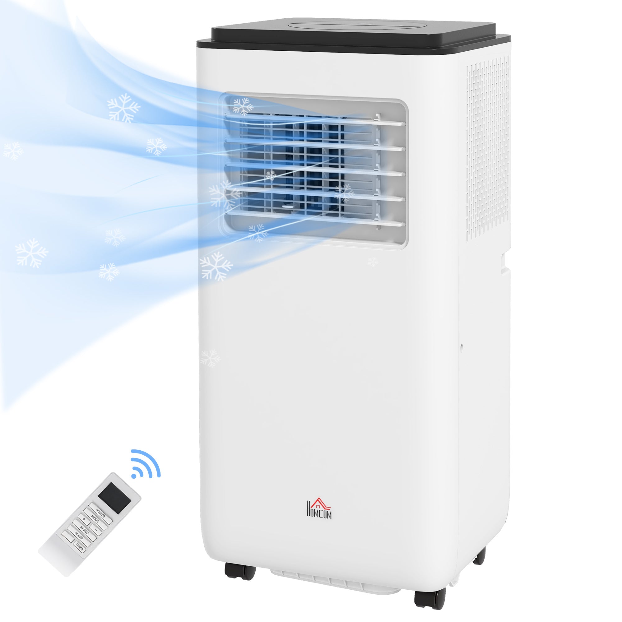 8,000 BTU Moible Air Conditioner 345 Sq. Ft., Dehumidifier Fan Auto Sleep with 24H Timer On/Off, Window Kit, White