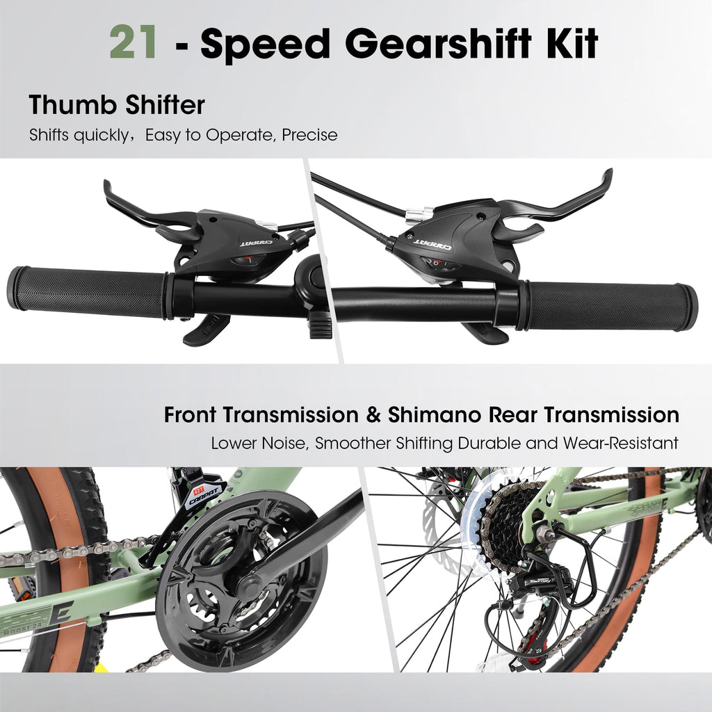 A27301 27.5 Inch Mountain Bike For Adults, Durable High Carbon Steel Frame, Disc Brakes, Stylish Brown Edge Tires, Ideal For Commuting And Outdoor Exploration