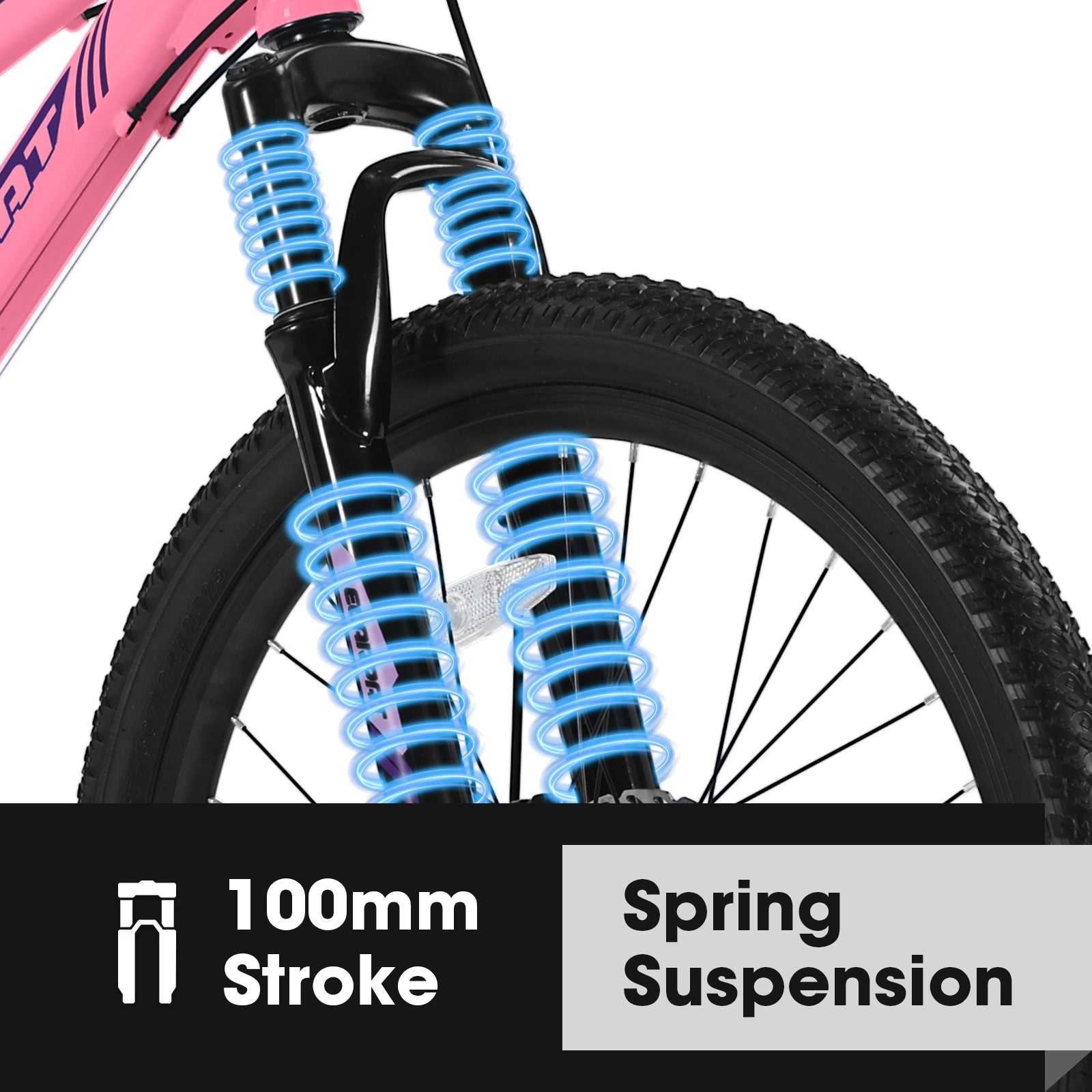 S26103 26 Inch Mountain Bike For Teenagers Girls Women, Shimano 21 Speeds With Dual Disc Brakes And 100mm Front Suspension