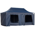 10' x 20' Pop Up Canopy Tent with Sidewalls & Doors, Instant Tents for Parties with Wheeled Carry Bag, Height Adjustable, for Outdoor, Garden, Patio, Blue