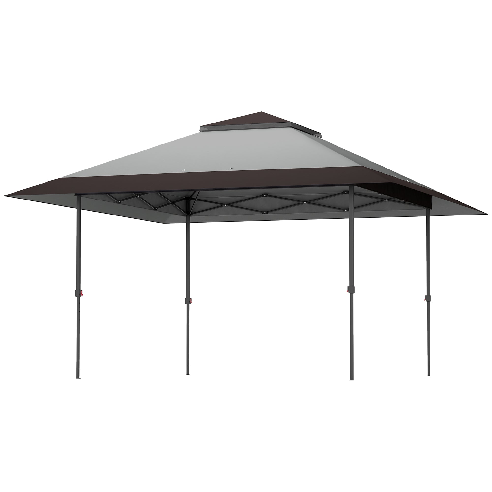 13' x 13' Pop Up Canopy Tent, UPF50+ Tents for Parties, Height Adjustable, with Wheeled Carry Bag and 4 Sand Bags, Gray