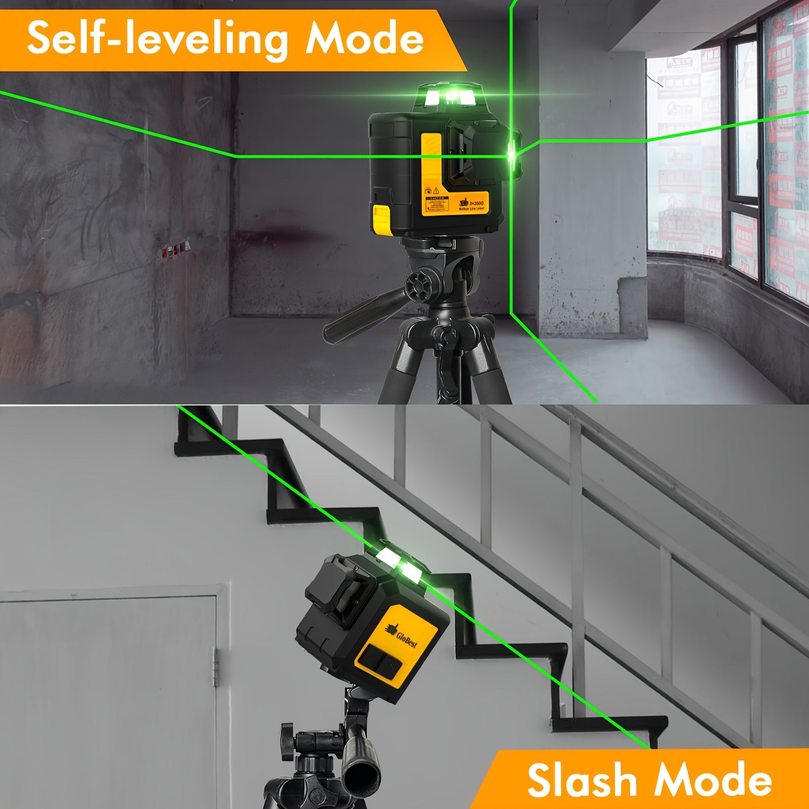 Self Leveling Laser Level Tool, 3x360 Line Lasers, 12 Lines Green Beam Leveler Tool, With Self-leveling, Manual, Pulse Mode, Lazer Level With 360 Magnetic Base And Rechargeable Battery