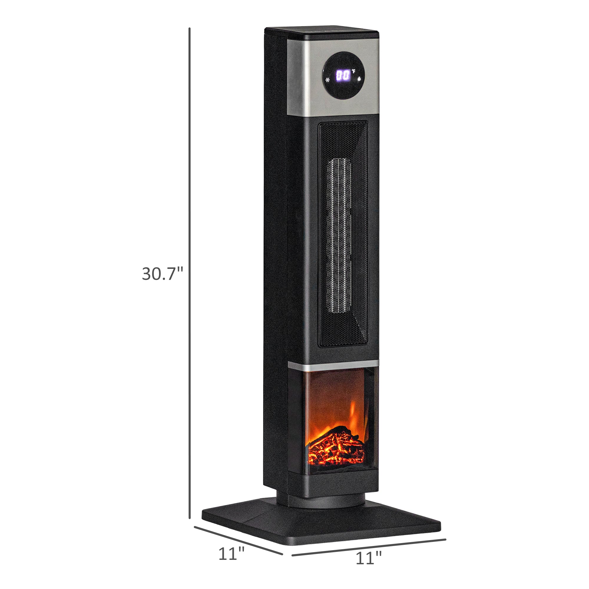 31" Freestanding Electric Heater With Oscillation, Remote Control & 12H Timer For Indoors, 1400W, Black
