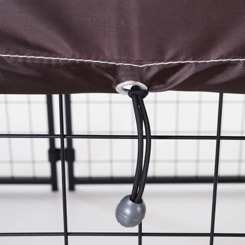 4.6' x 4.6' x 5' Outdoor Dog Kennel, Welded Wire Heavy Duty Dog Run, Dog Kennel Outside with Waterproof & UV Resistant Cover, for S&M Dogs, Black