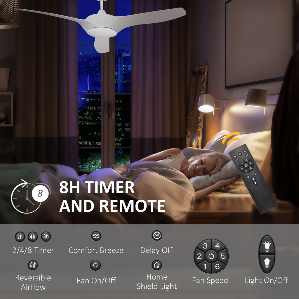 52" Reversible Indoor Ceiling Fan with Light