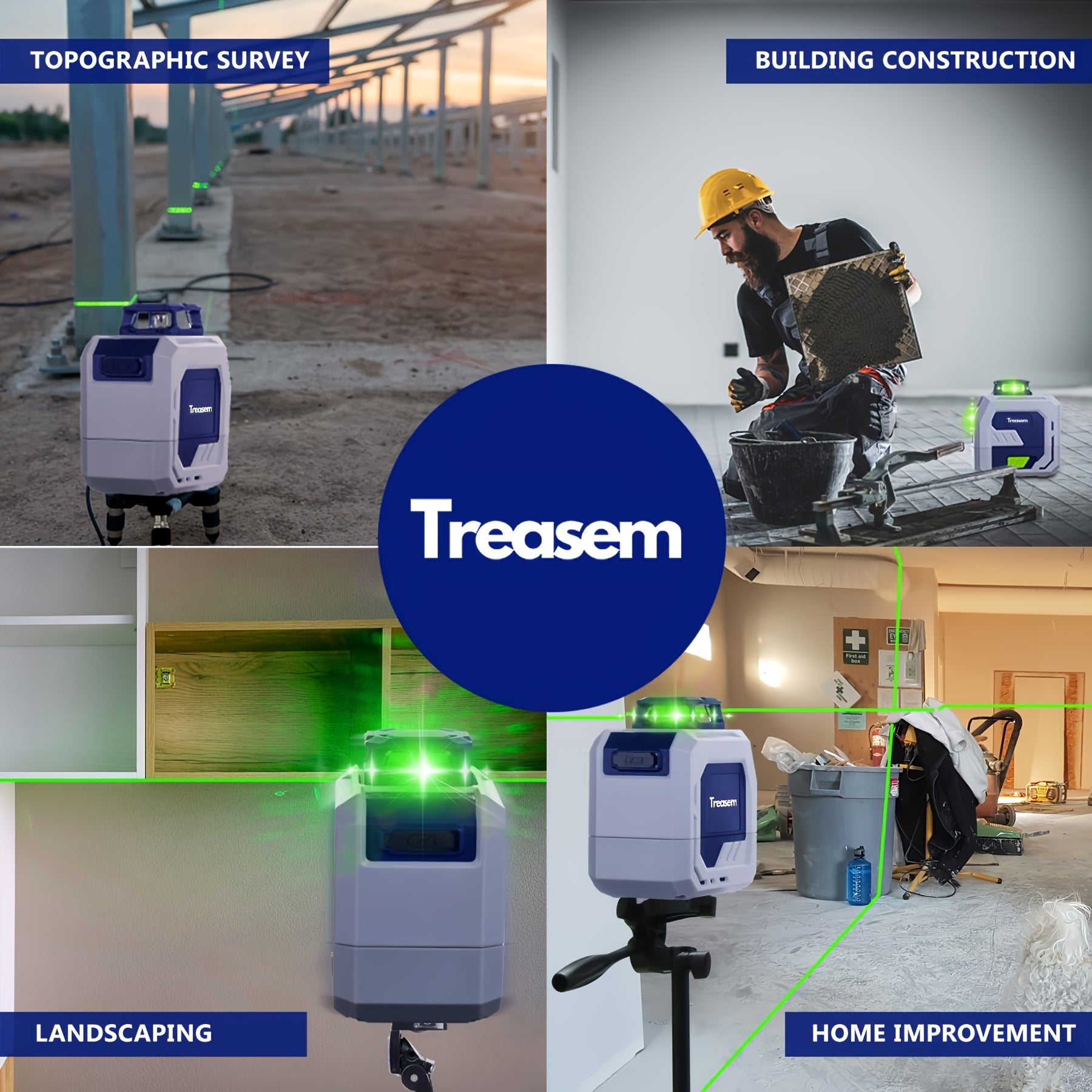 Laser Level, Self-leveling Laser, Rechargeable Measurement Tool With Type-C Charging Port For Building Construction, Hanging Pictures, Calibration, Tiling