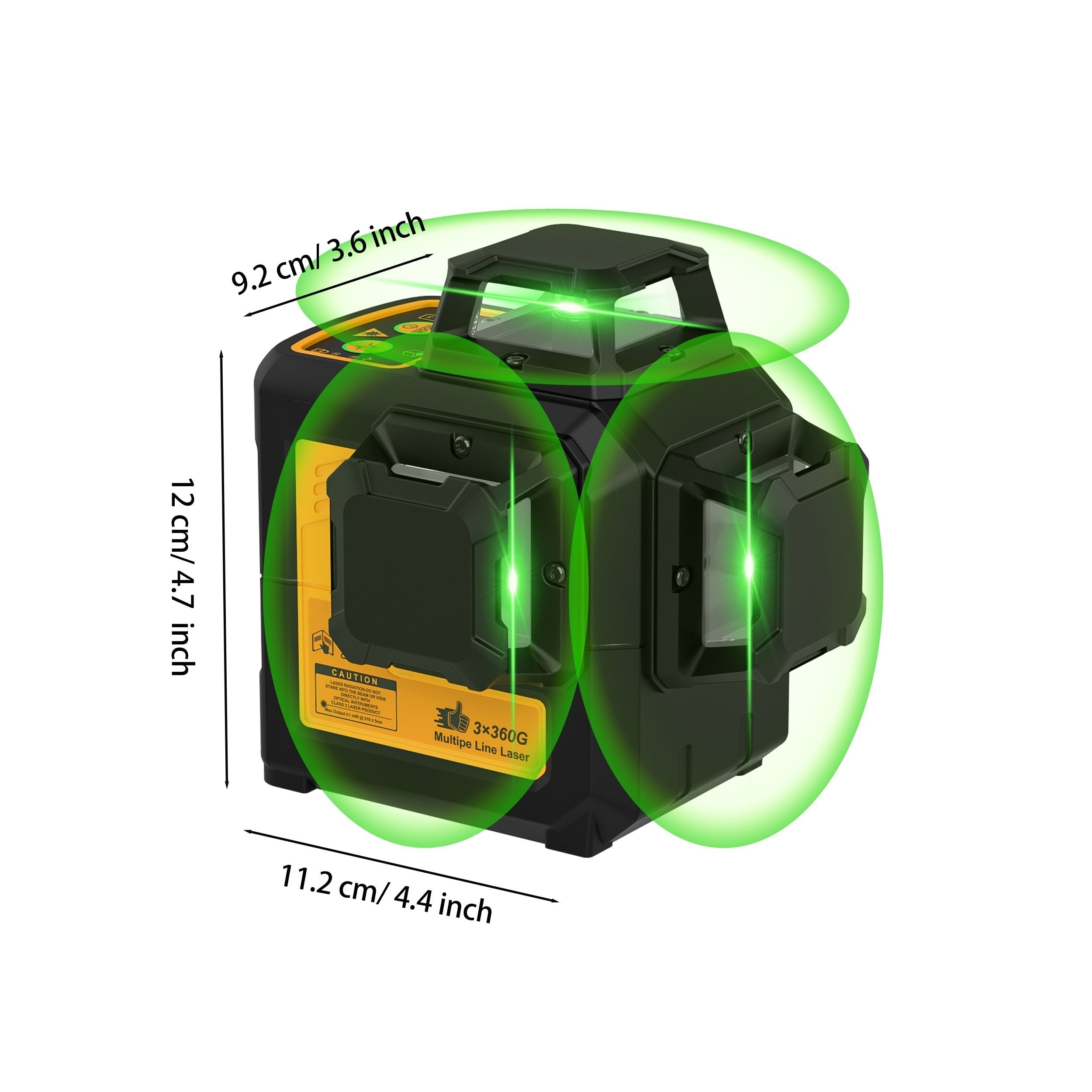 Self Leveling Laser Level Tool, 3x360 Line Lasers, 12 Lines Green Beam Leveler Tool, With Self-leveling, Manual, Pulse Mode, Lazer Level With 360 Magnetic Base And Rechargeable Battery