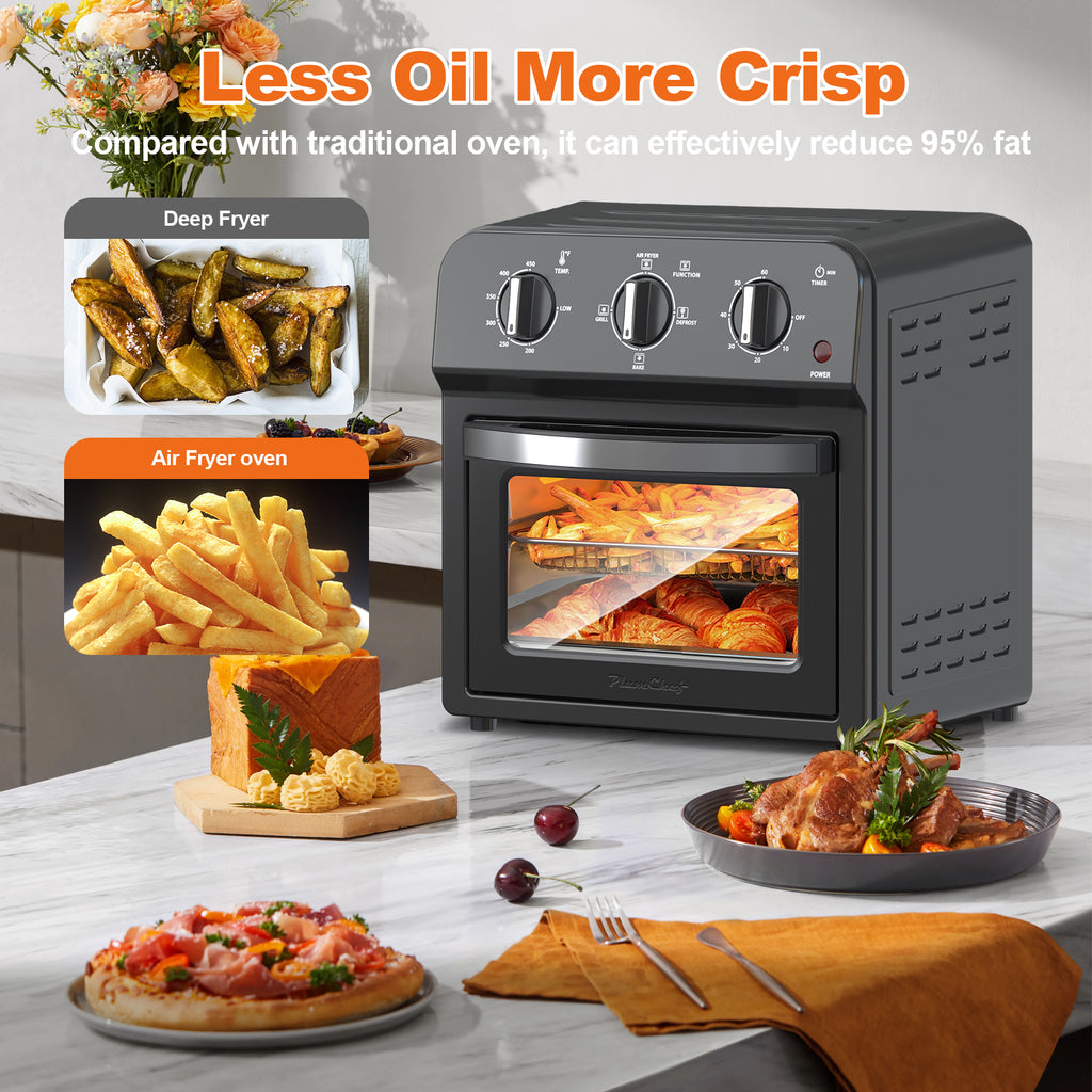Family Size Air Fryer Toaster Oven Combo,13QT,Hot Air Circulation For Healthy Oil-Free Cooking, Multifunctional Convection Contertop Oven, Adjustable Time & Temp Control