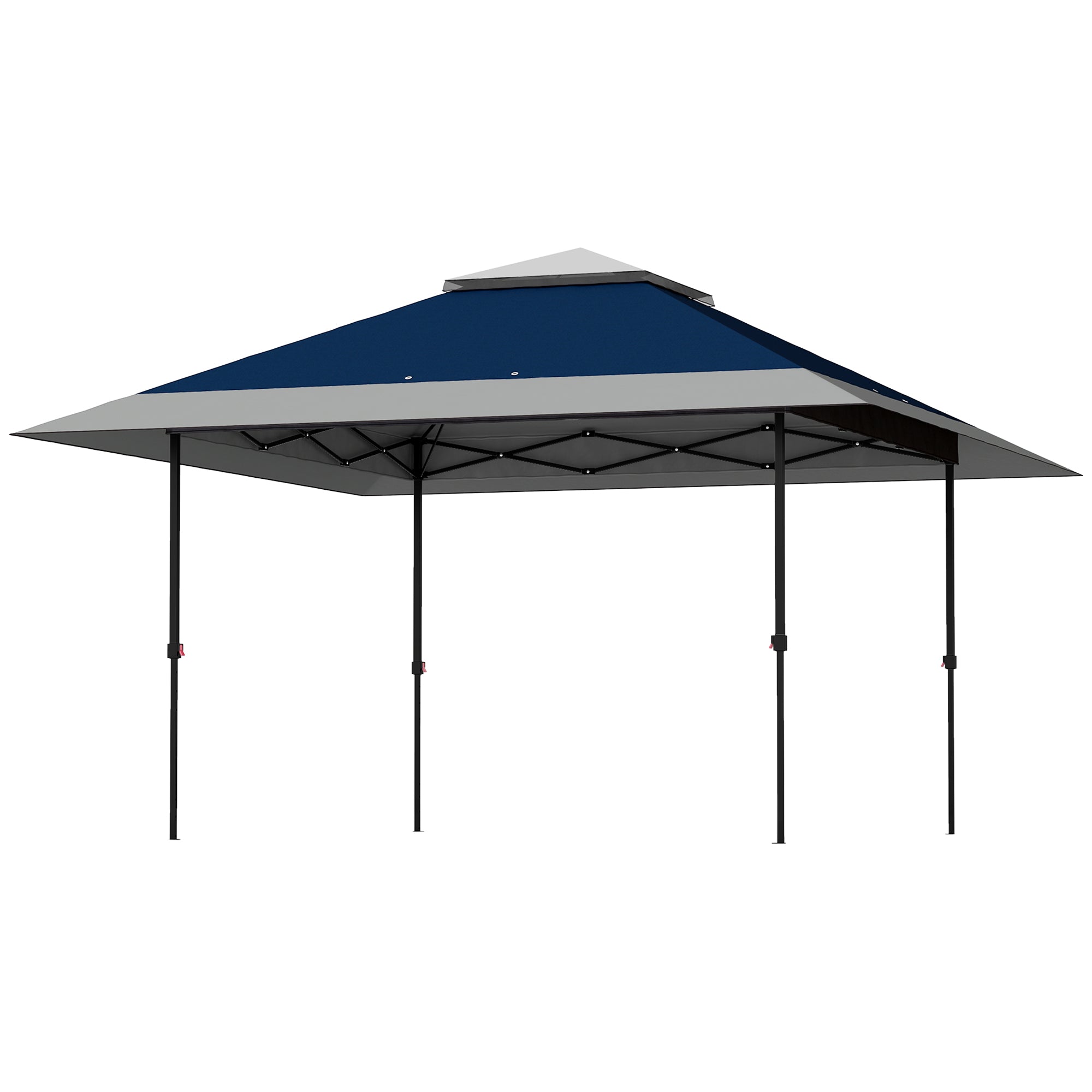 13' x 13' Pop Up Canopy Tent, UPF50+ Tents for Parties, Height Adjustable, with Wheeled Carry Bag and 4 Sand Bags, Navy