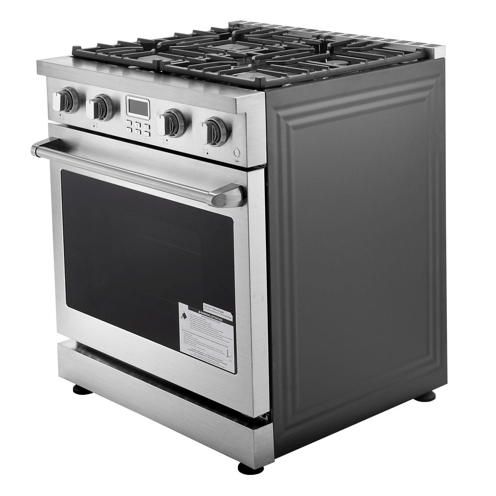 30 In Gas Range Oven 4 Sealed Burners Convection Oven In Stainless Steel