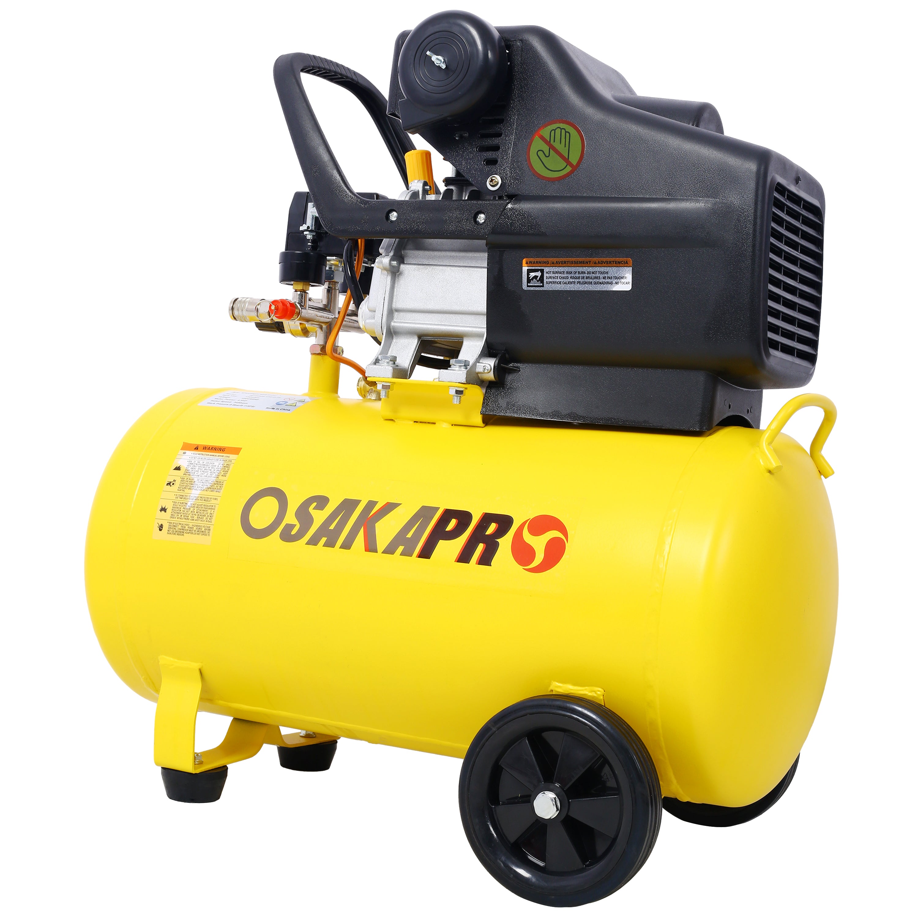 4.5HP Portable 13 Gallons Oil-Lubricated Air Compressor Tank Ultra Quiet Horizontal Tank Adjustable Pressure With Built-in Wheel