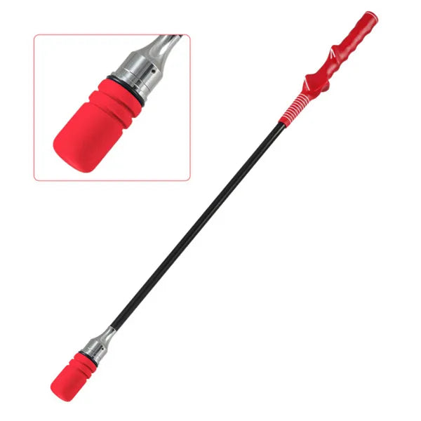Portable Fiberglass Golf Swing Stick, Improve Grip & Shot Accuracy Golf Warm-Up Tool For Beginners & Pros-Red