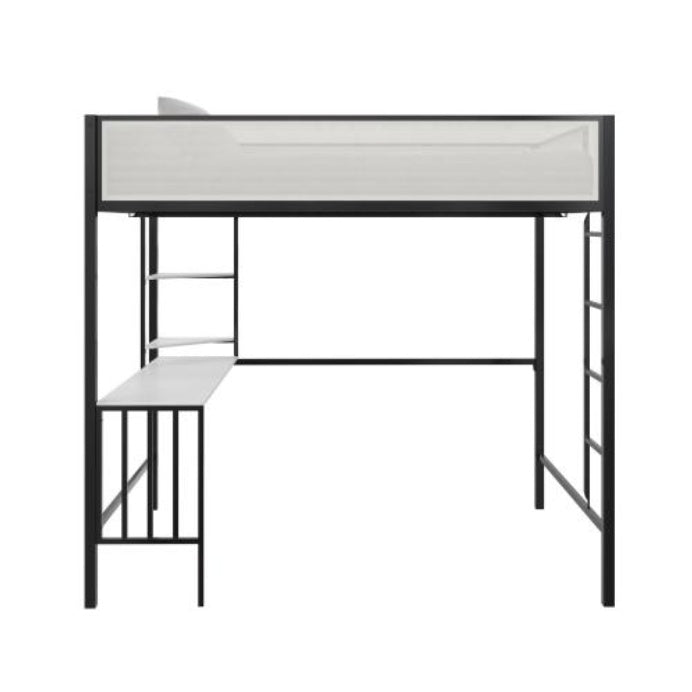 Axel Full Loft Bed With Desk & Shelves