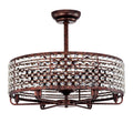 Dia 26.8 Inch Chandelier Ceiling Fan ,Crystal Shade Ceiling Fan With Remote Control,3 ABS Blade--4-light No Include Bulb