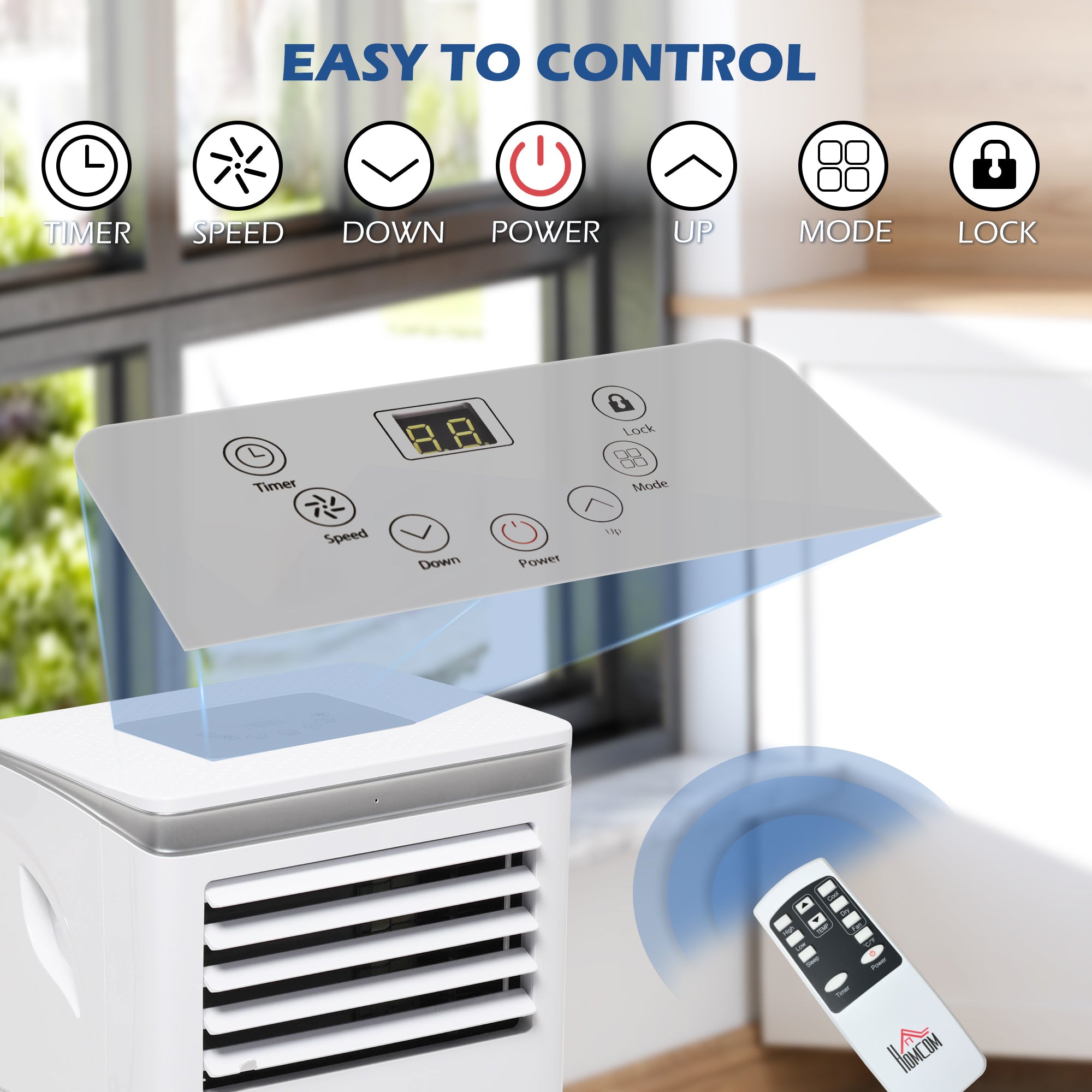 Portable Air Conditioner 7000BTU Remote Fan Modes 24 Hour Timer Auto Off