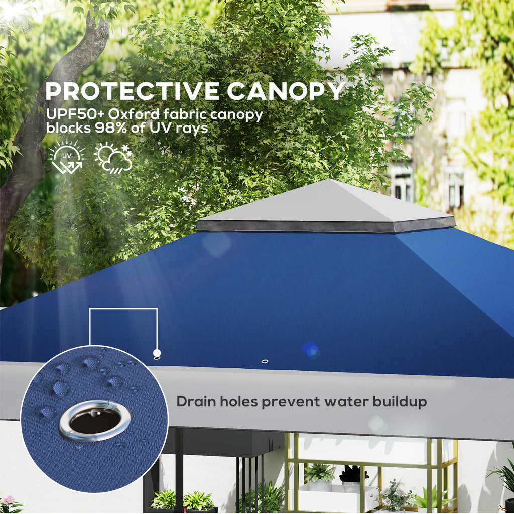 13' x 13' Pop Up Canopy Tent, UPF50+ Tents for Parties, Height Adjustable, with Wheeled Carry Bag and 4 Sand Bags, Navy