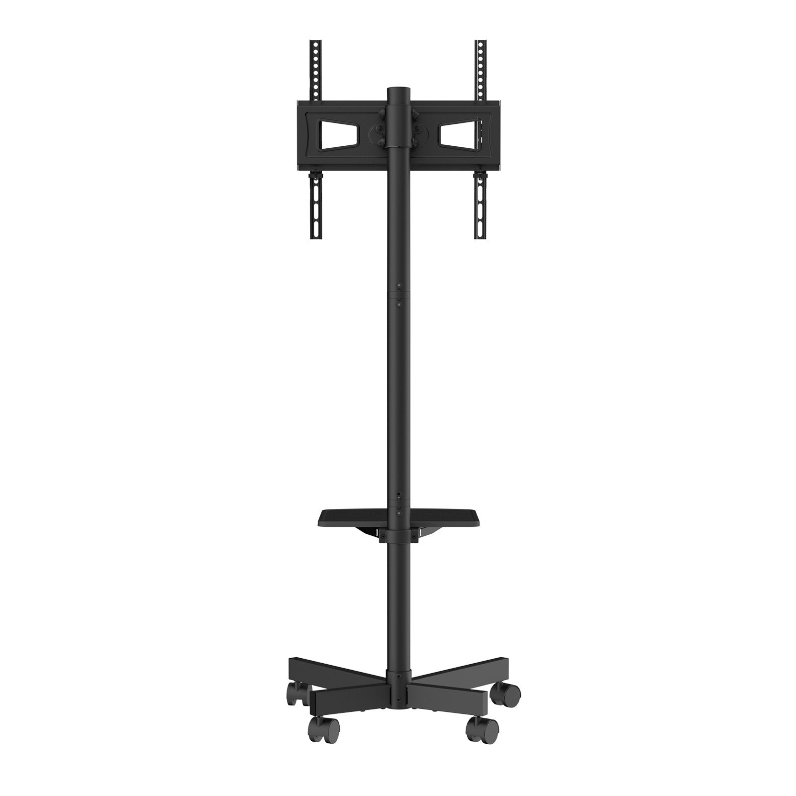 VEVOR Mobile TV Stand, Mobile TV Cart For 23 To 60 Inch TVs, Height Adjustable Portable TV Stand With Wheels, With A Tray For Audio-Visual Devices, Rolling TV Stand With Mount For Bedroom, Living Room