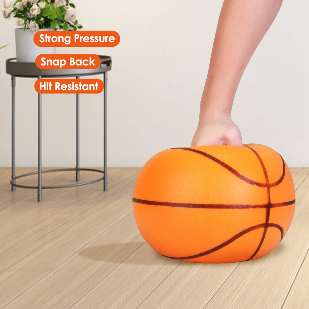 Silent Basketball With Ball Hoop Foam Bouncing Silent Basketball Uncoated High Density Foam Ball Indoor Low Noise Training Ball