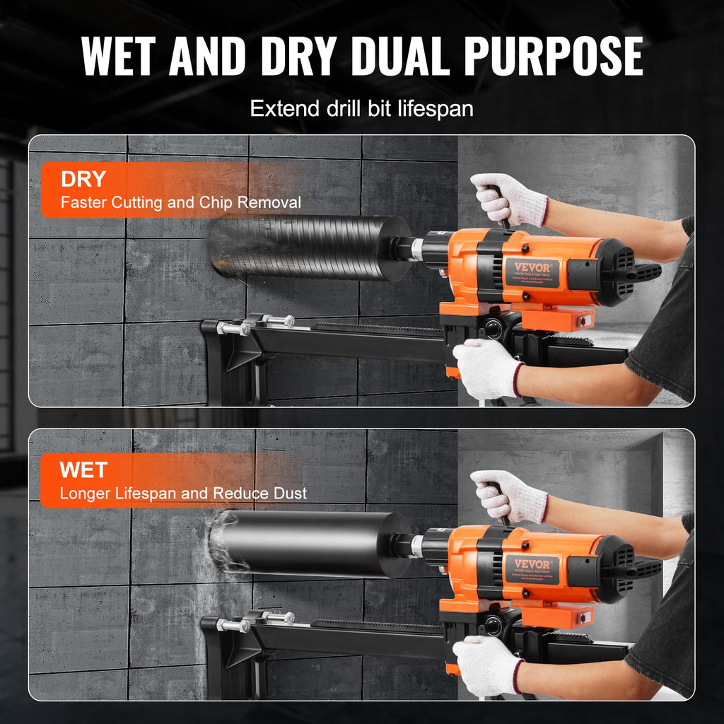 Core Drill Machine 0.8-11.8in Dia 3500W Diamond Core Drill Rig With Stand