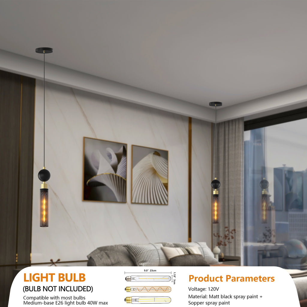 Modern Black Wrought Iron Pendant Light For Kitchen Island, Adjustable Cord Pendant Fixture, Hanging Lighting Over Kitchen Island, Indoor Chandelier For Bedroom & Bathroom