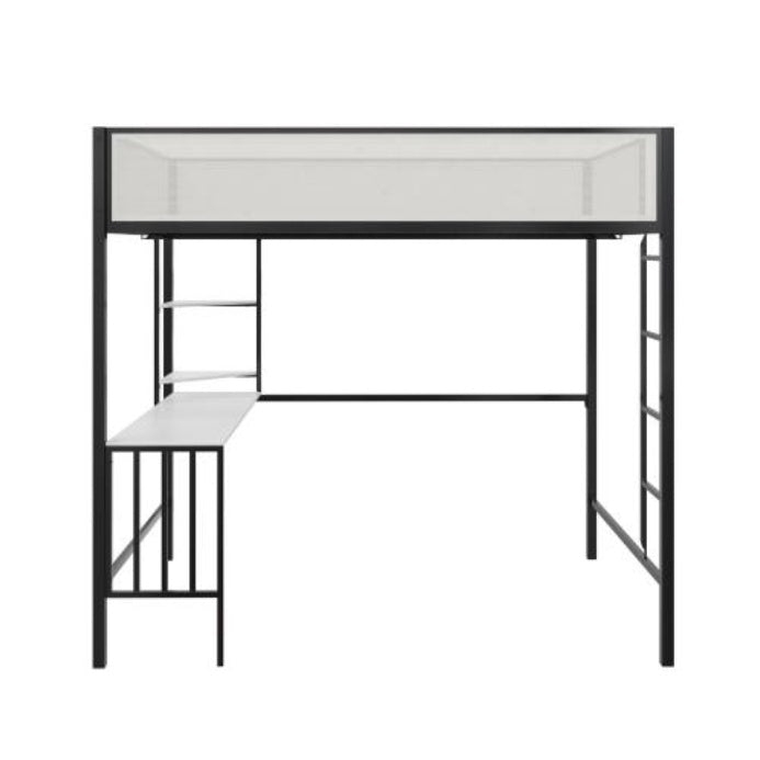 Axel Full Loft Bed With Desk & Shelves