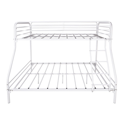 Twin-Over-Full Metal Bunk Bed, Heavy Duty Bunk Bed,Easy Assembly With Enhanced Upper-Level Guardrail, White