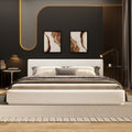 Soft And Comfortable Upholstered Bed. Luxurious And Cozy Bedroom Centerpiece, King Size, White