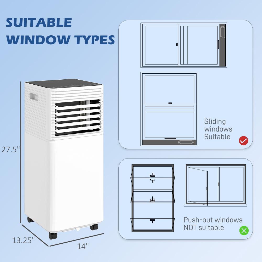 10000 BTU Mobile Air Conditioner For Cooling And Dehumidifying, Remote Control, 24H Timer, LED Display, Black
