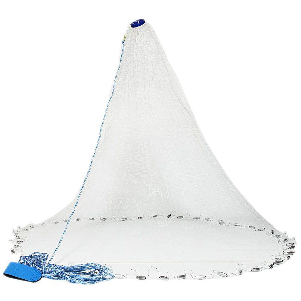Fishing Cast Net Bait Easy Throw Hand Cast Strong Nylon Mesh USA