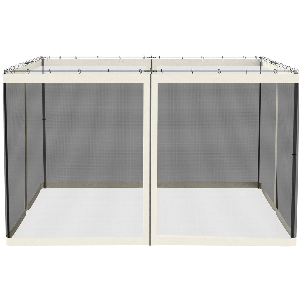 Replacement Mesh Sidewall Netting for 10' x 12' Gazebos and Canopy Tents with Zippers, (Sidewall Only) White