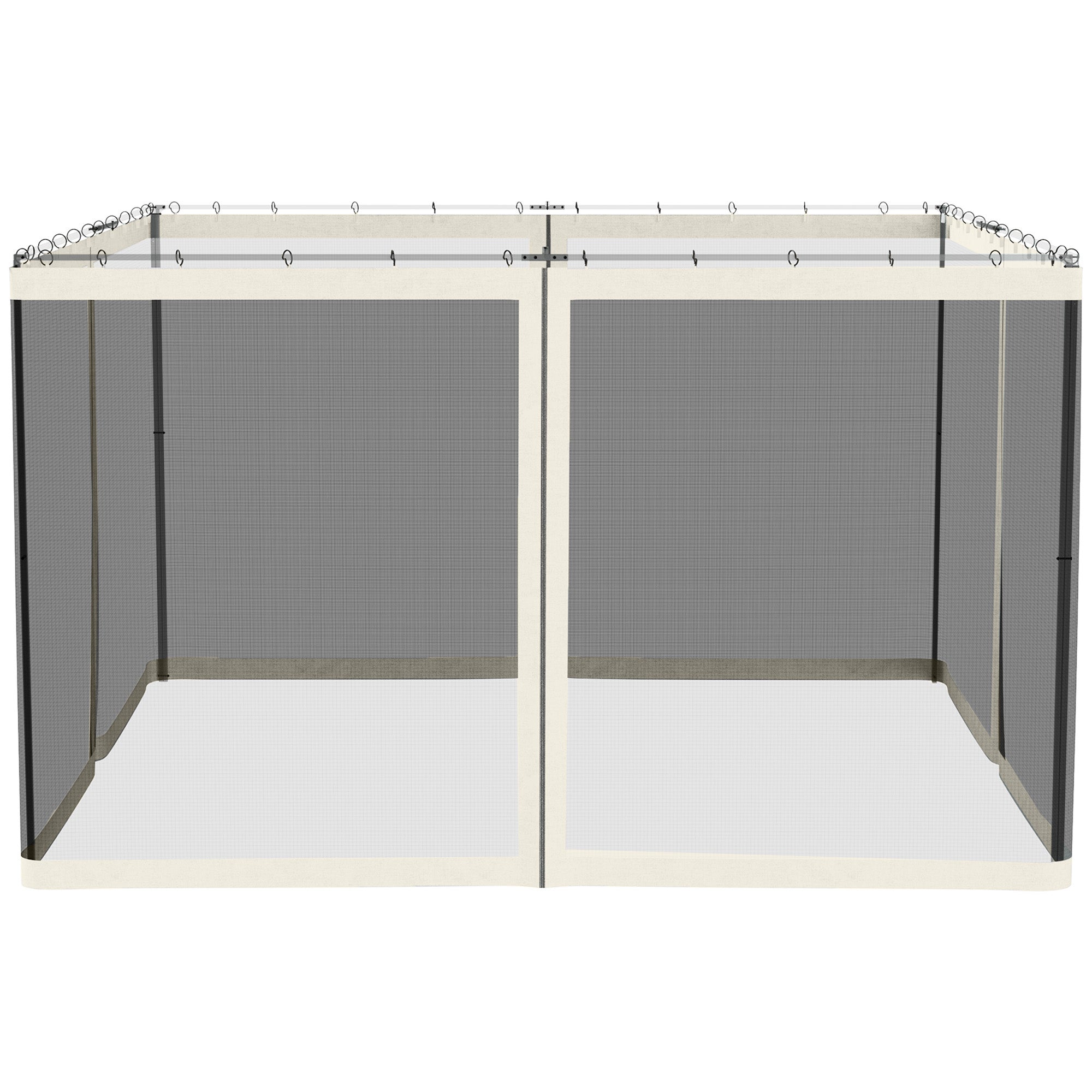 Replacement Mesh Sidewall Netting for 10' x 12' Gazebos and Canopy Tents with Zippers, (Sidewall Only) White