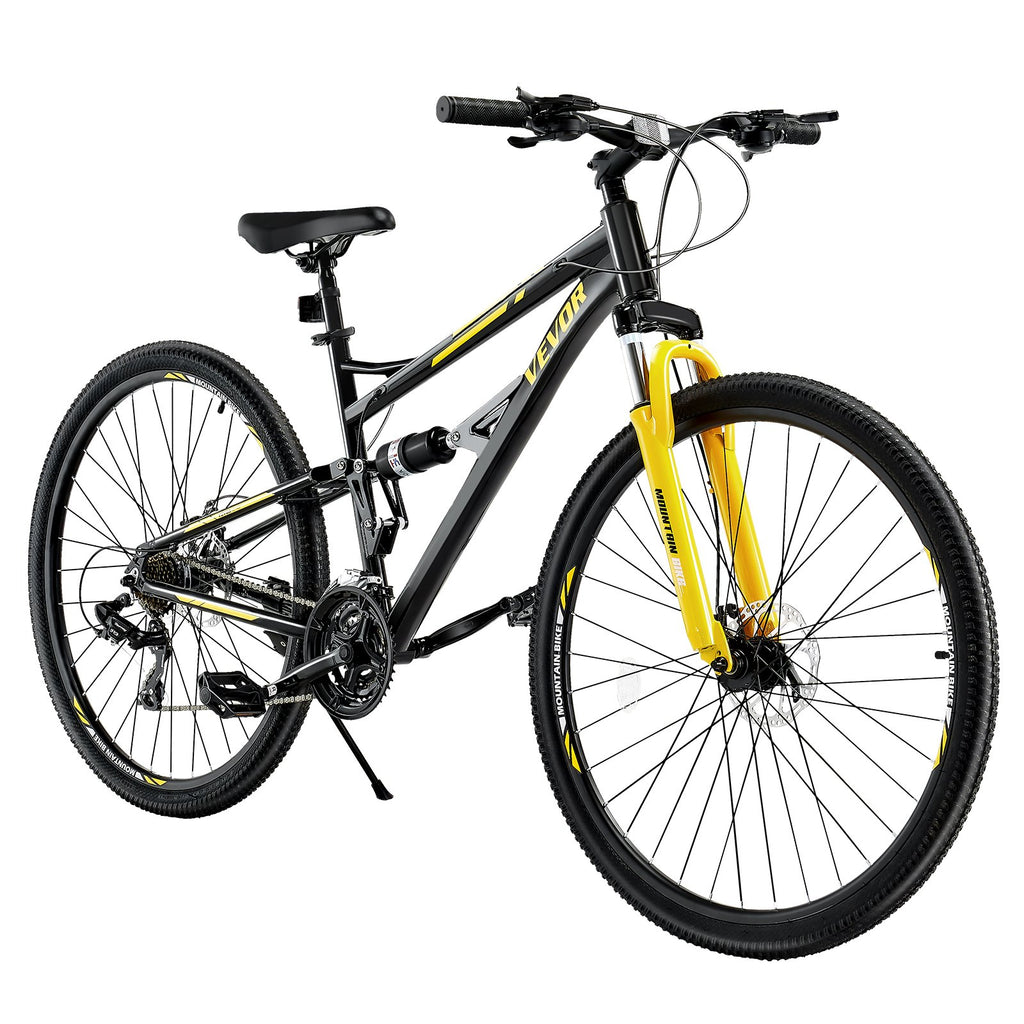 VEVOR Mountain Bike 29 Inch MTB Bicycle With Full Dual Suspensio, 24 Speeds Twist Shifting Comfort Saddle Dual Disc Brakes Aluminum Alloy Frame Adult Sport Cycling Bicycle For Men