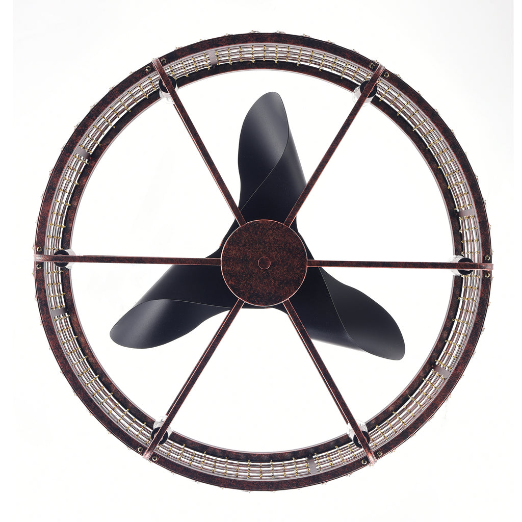 Dia 26.8 Inch Chandelier Ceiling Fan ,Crystal Shade Ceiling Fan With Remote Control,3 ABS Blade--4-light No Include Bulb