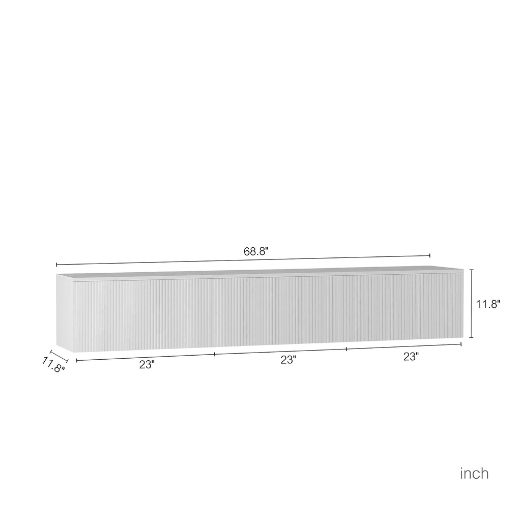 Floating TV Stand Wall Mounted With 16 Color LEDs, Modern TV Stand, Floating TV Cabinet Entertainment Center For 55 60 65 Inch TV