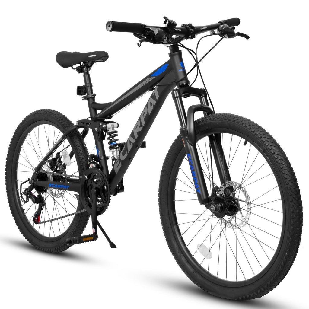 A2760 27.5 Inch Full Suspension Mountain Bike, Front And Rear Dual Shock Absorbers, Mechanical Disc Brakes, 21-Speed, Suitable For Men And Women, Ideal For Travel And Fitness Enthusiasts